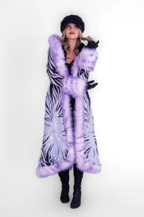 Women's Sequin Temptress Coat in "Black Lilac Radiant Dream"