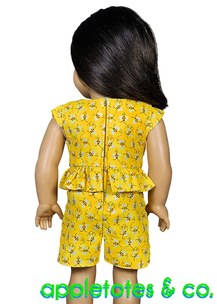 Zoey Skort Romper Sewing Pattern for 18 Inch Dolls